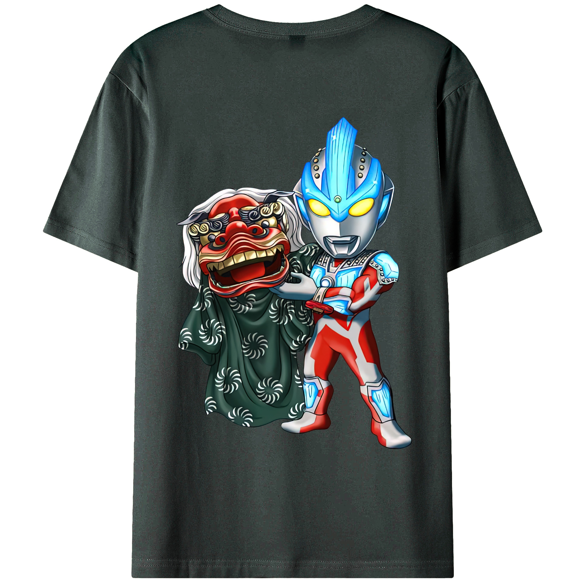 （画像用） ウルトラマン Ultraman 綿100％ メンズ半袖Tシャツ（バックプリント） 通気性